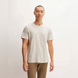 Everlane Uniform Men’s Essential Organic Crew T-Shirt | Heathered Oat | Size S